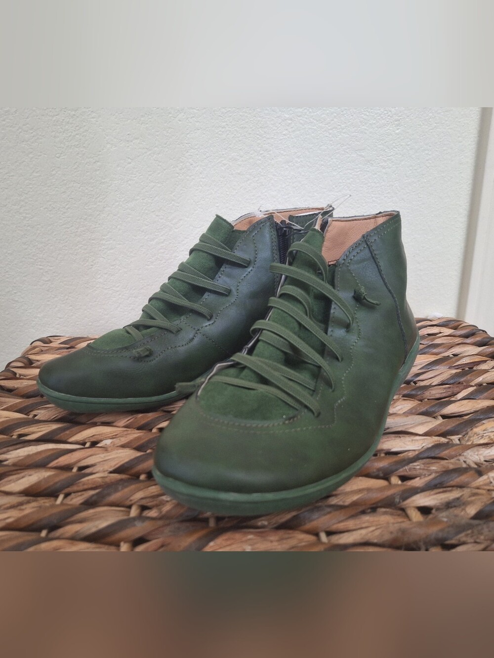 Cute Boho Lightweight Lace-Up Ankle Booties, Size 9
